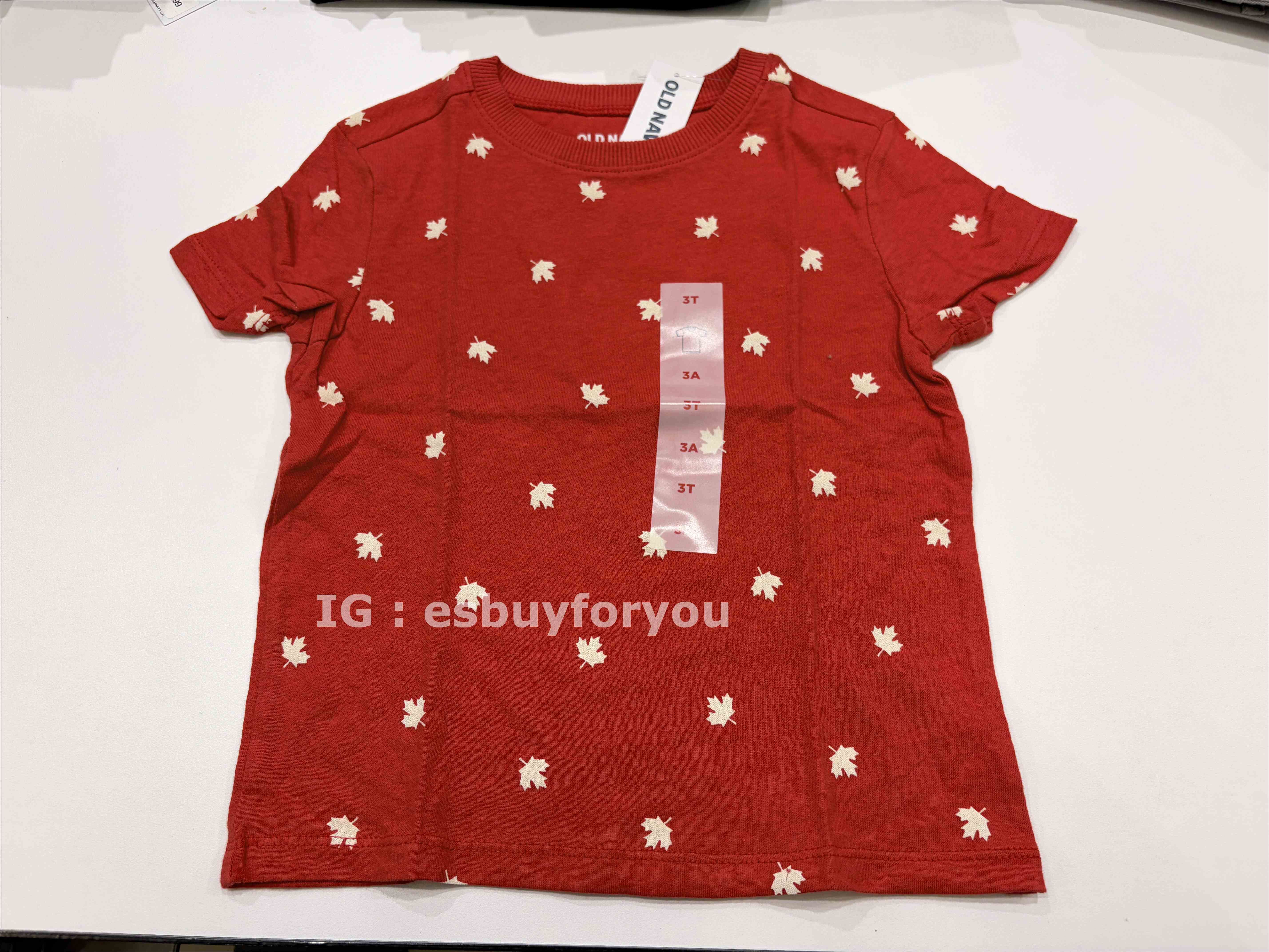 Old Navy 小童 加拿大限定款 滿版楓葉 短TEE