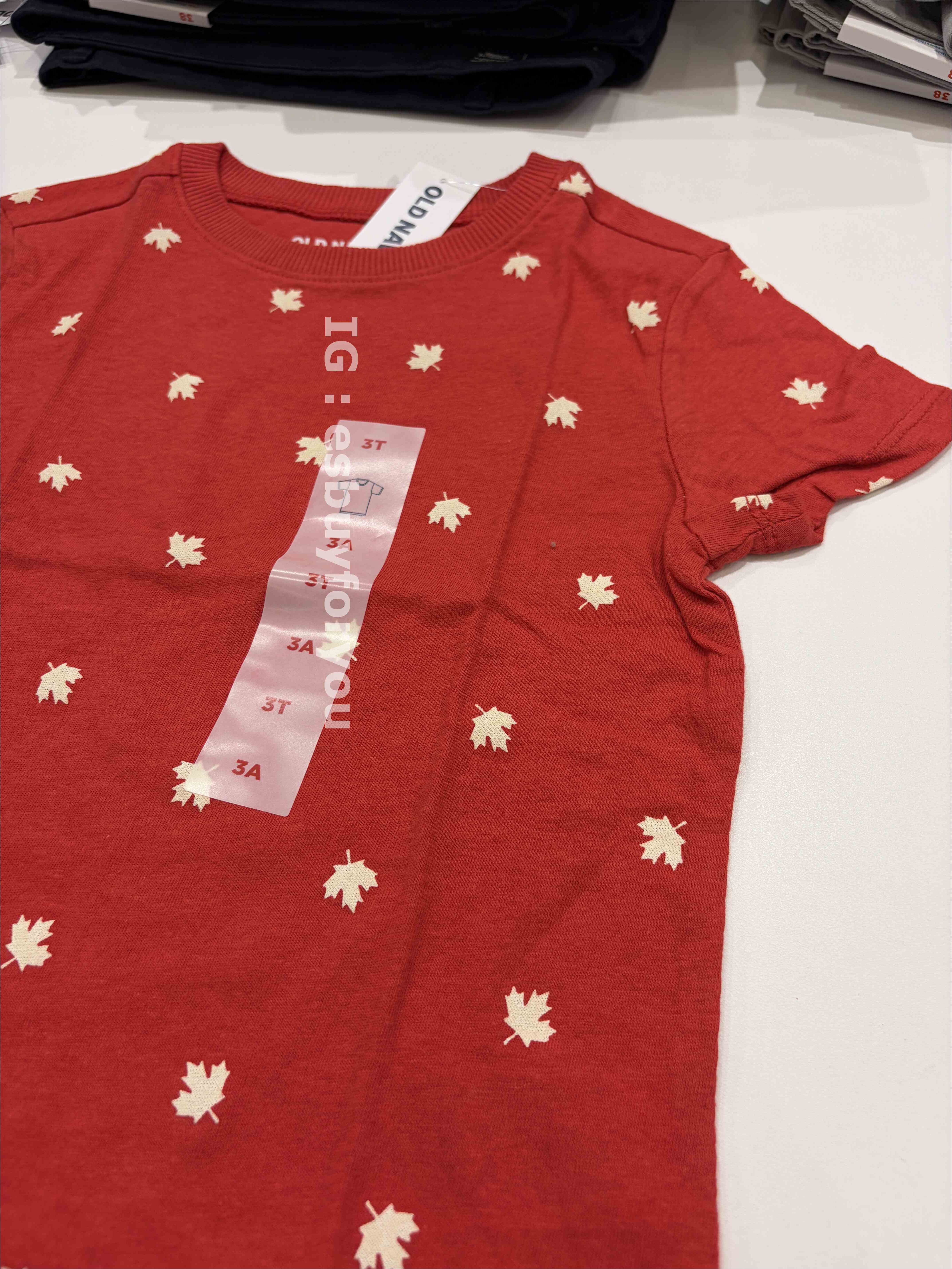 Old Navy 小童 加拿大限定款 滿版楓葉 短TEE