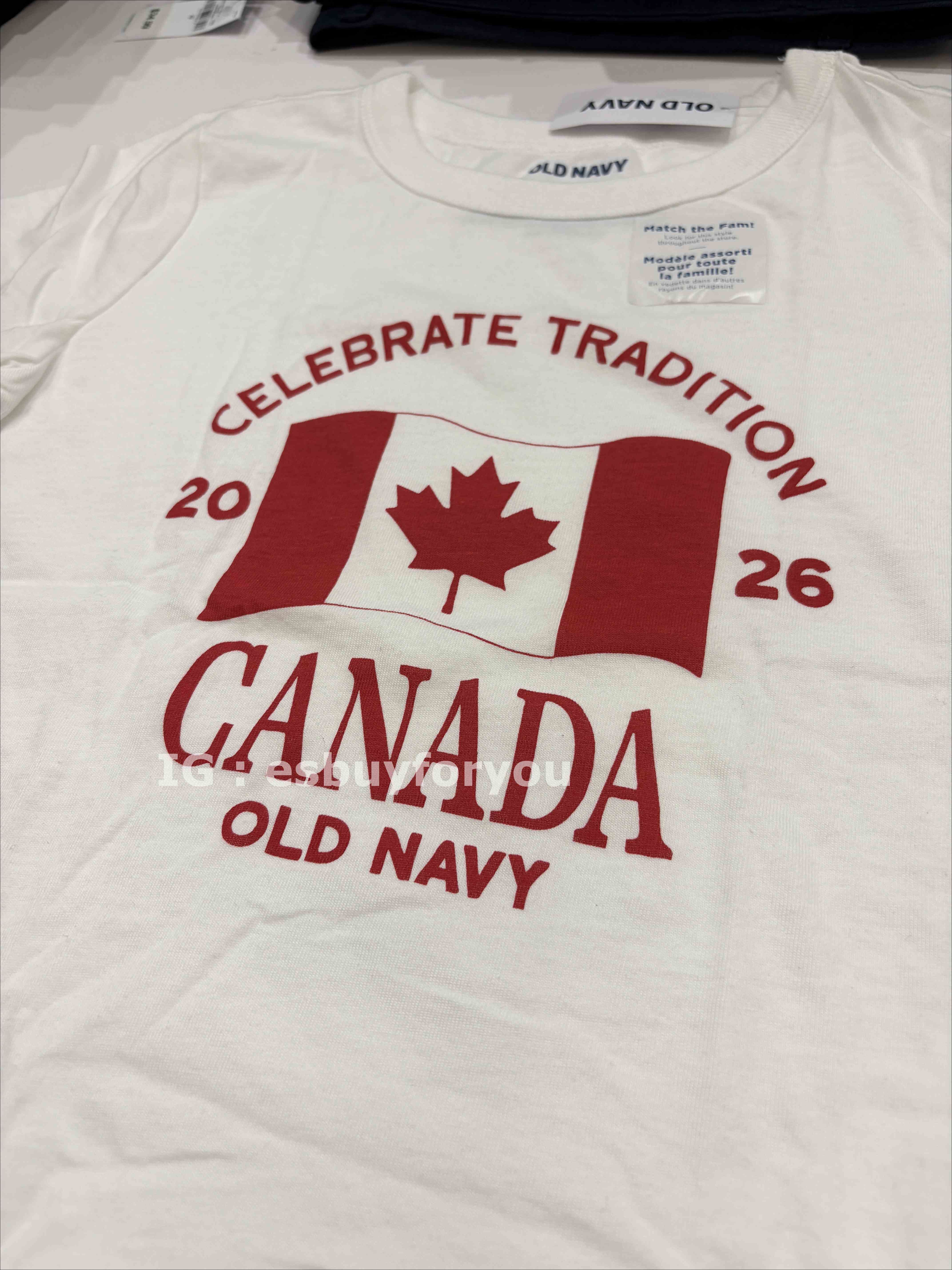 Old Navy 女大童 加拿大限定款 2026楓葉圖案 短TEE