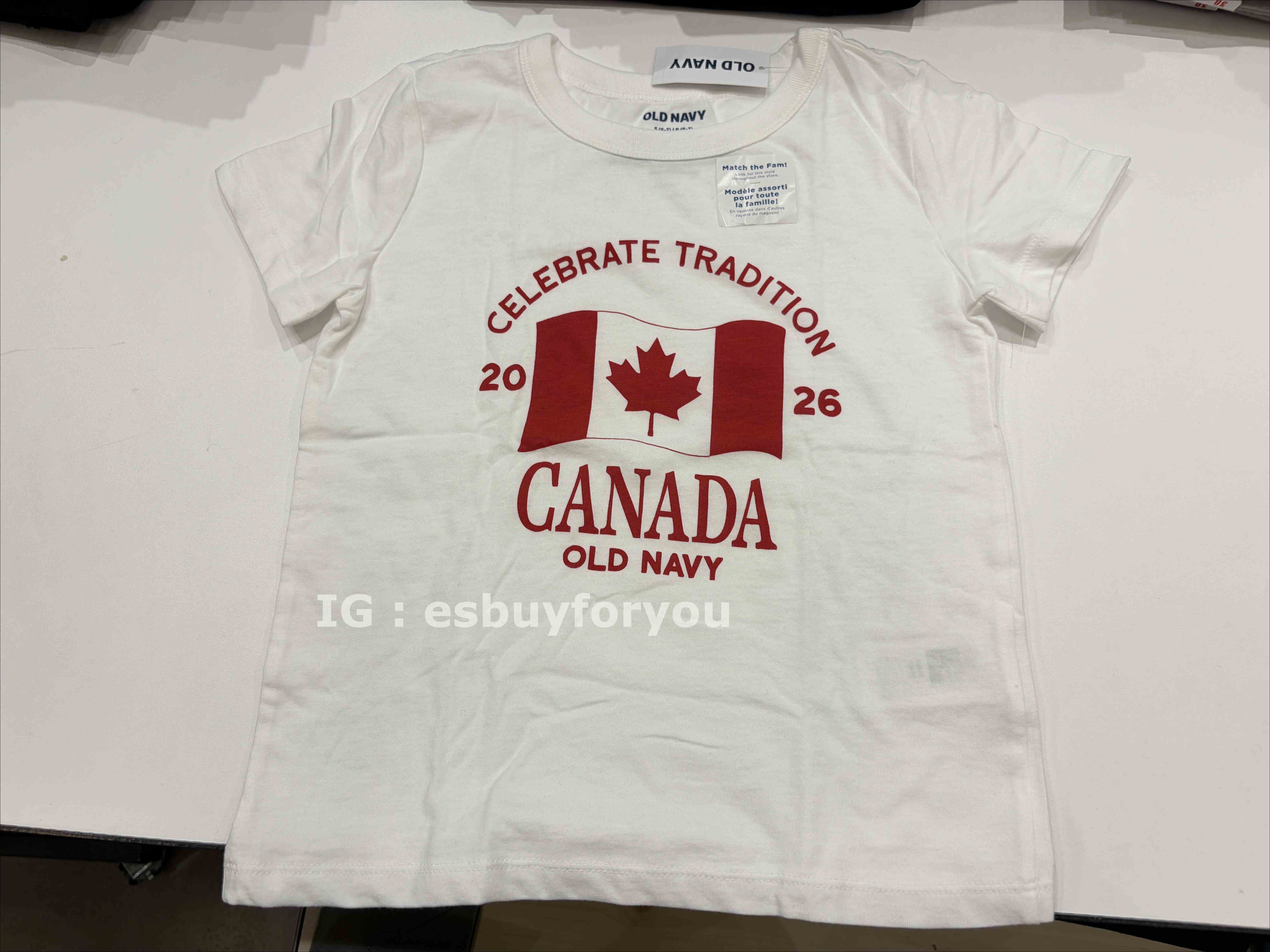 Old Navy 女大童 加拿大限定款 2026楓葉圖案 短TEE