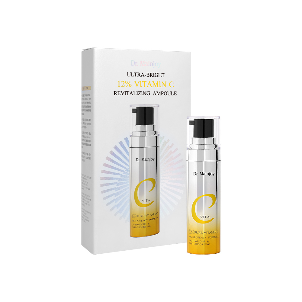 【夏日微風】Dr.Mainjoy極光亮白12%VitaC煥膚安瓶10ml+Dr.Mainjoy時空逆齡玫瑰修護精華50mlx2入+Dr.Mainjoy傳明酸極晶萃鑽白面膜10片/包