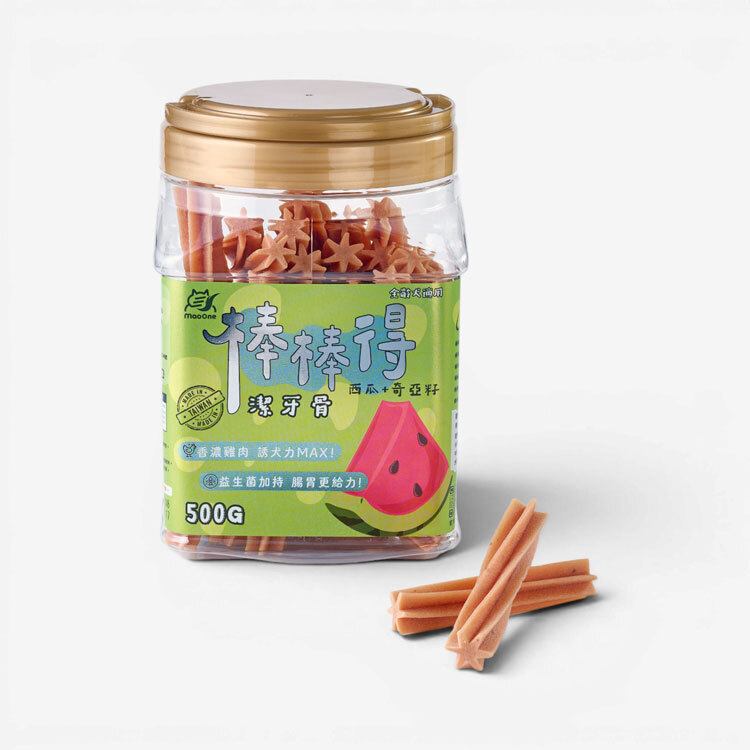 【棒棒得】西瓜+奇亞籽｜益生菌潔牙骨-桶裝500g