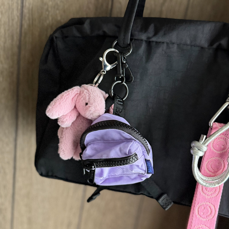 美國 BAGGU 縮小燈鑰匙圈包 後背包 紫藤色