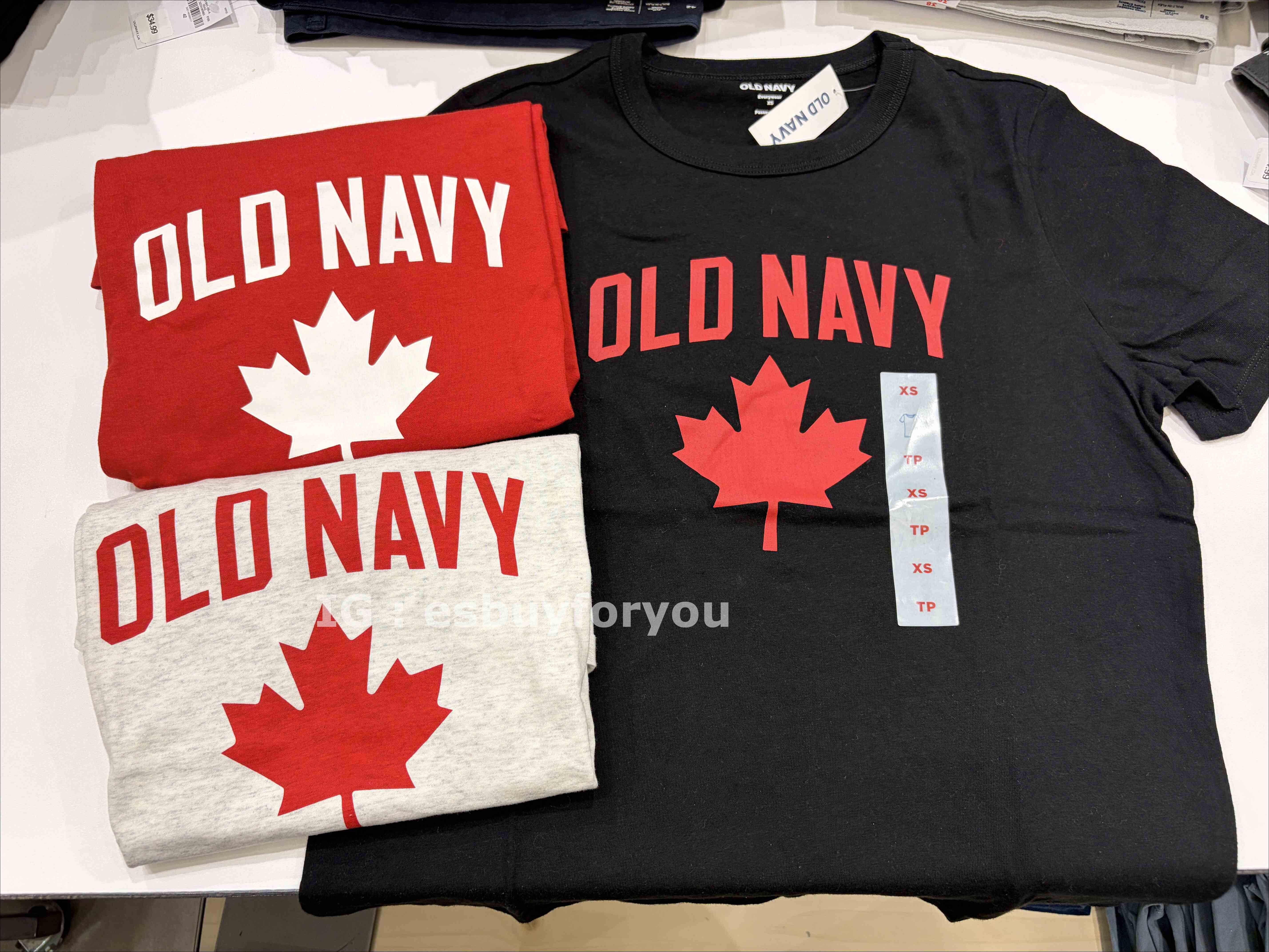 Old Navy 女大人 加拿大限定款 楓葉圖案 短TEE (3色)