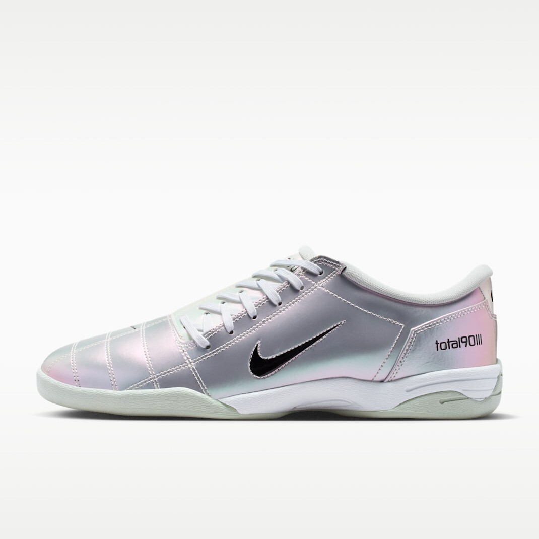 男鞋 NIKE TOTAL 90 銀白 復古 皮革 不對稱鞋帶 薄底 休閒 足球鞋 運動鞋【IM3500-100】T90 soccer