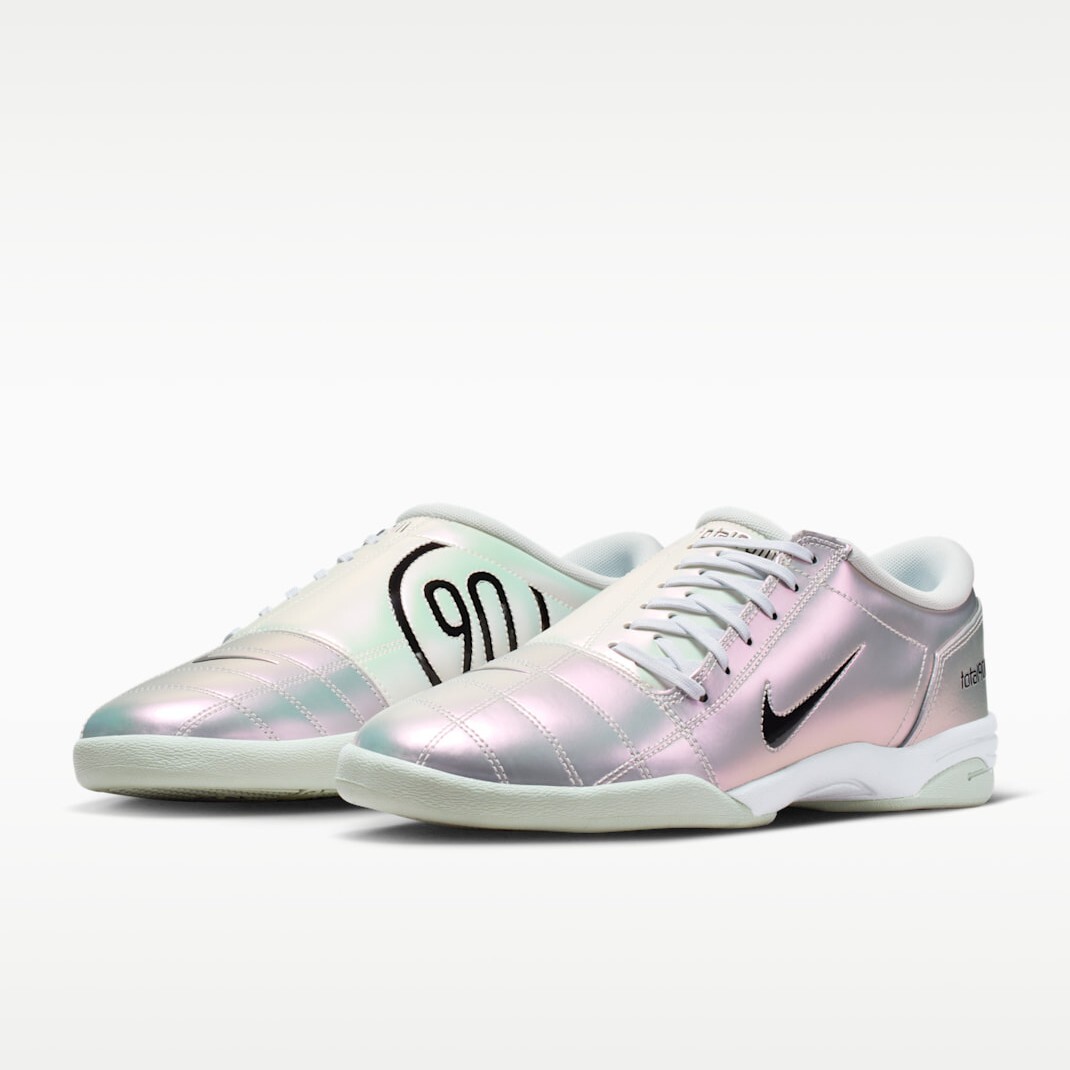 男鞋 NIKE TOTAL 90 銀白 復古 皮革 不對稱鞋帶 薄底 休閒 足球鞋 運動鞋【IM3500-100】T90 soccer