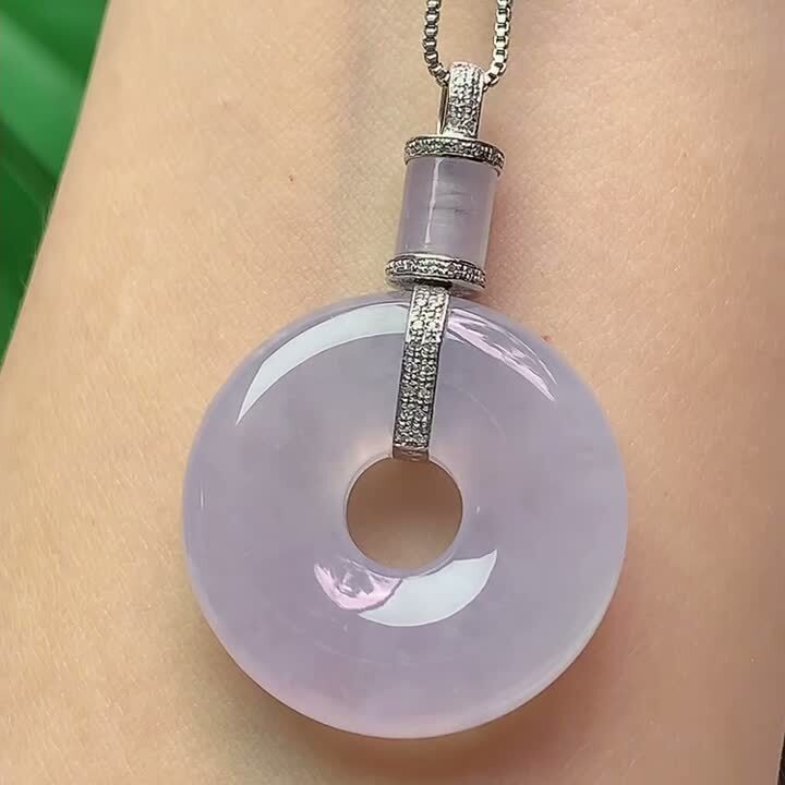 翡翠冰紫平安扣 (26.8mm直徑),天然翡翠A玉, 緬甸玉, Jade, Jadeite