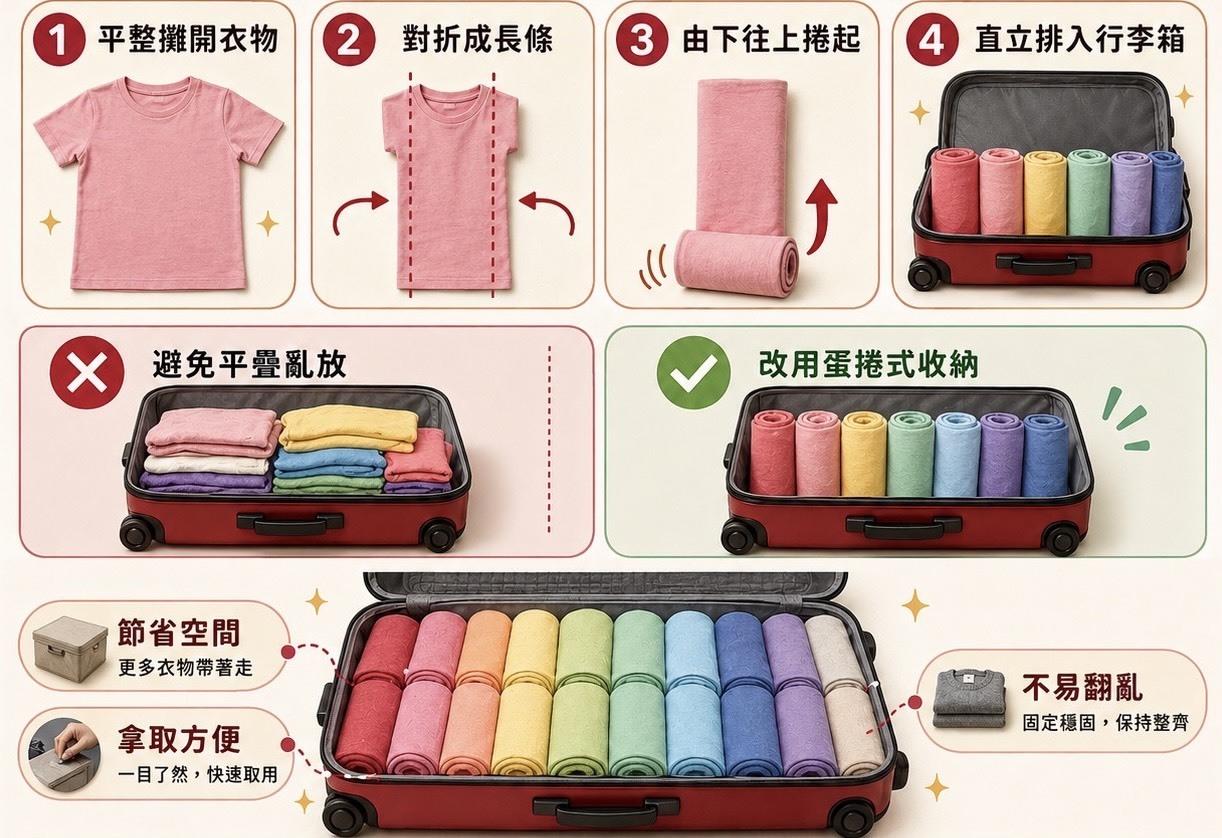 行李箱收納步驟