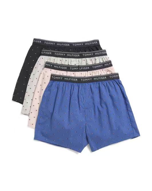 【預購】TOMMY HILFIGER H052152 男裝平腳內褲 ( 4條裝-顏色隨機 )
