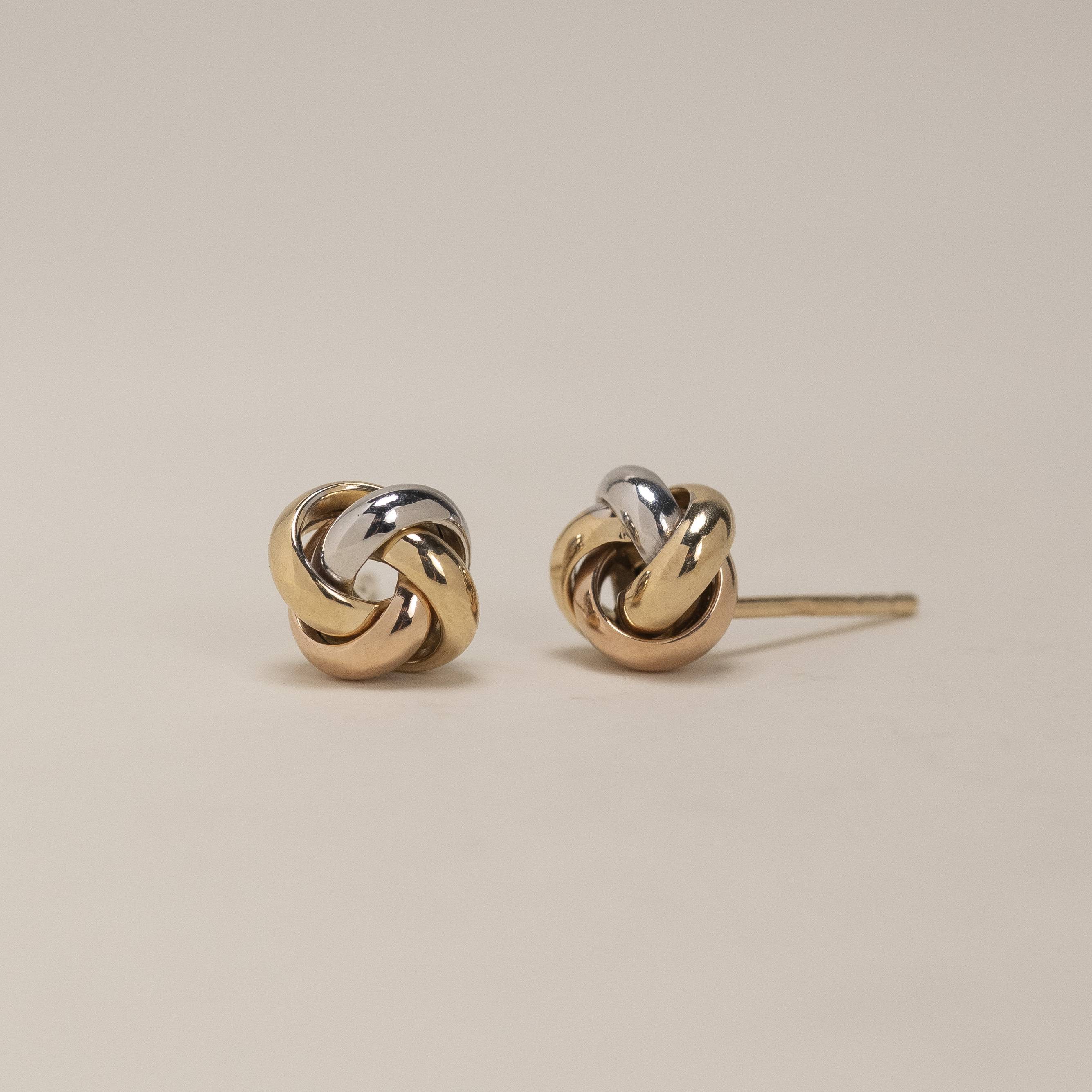 18K Italy Three Tone Earring