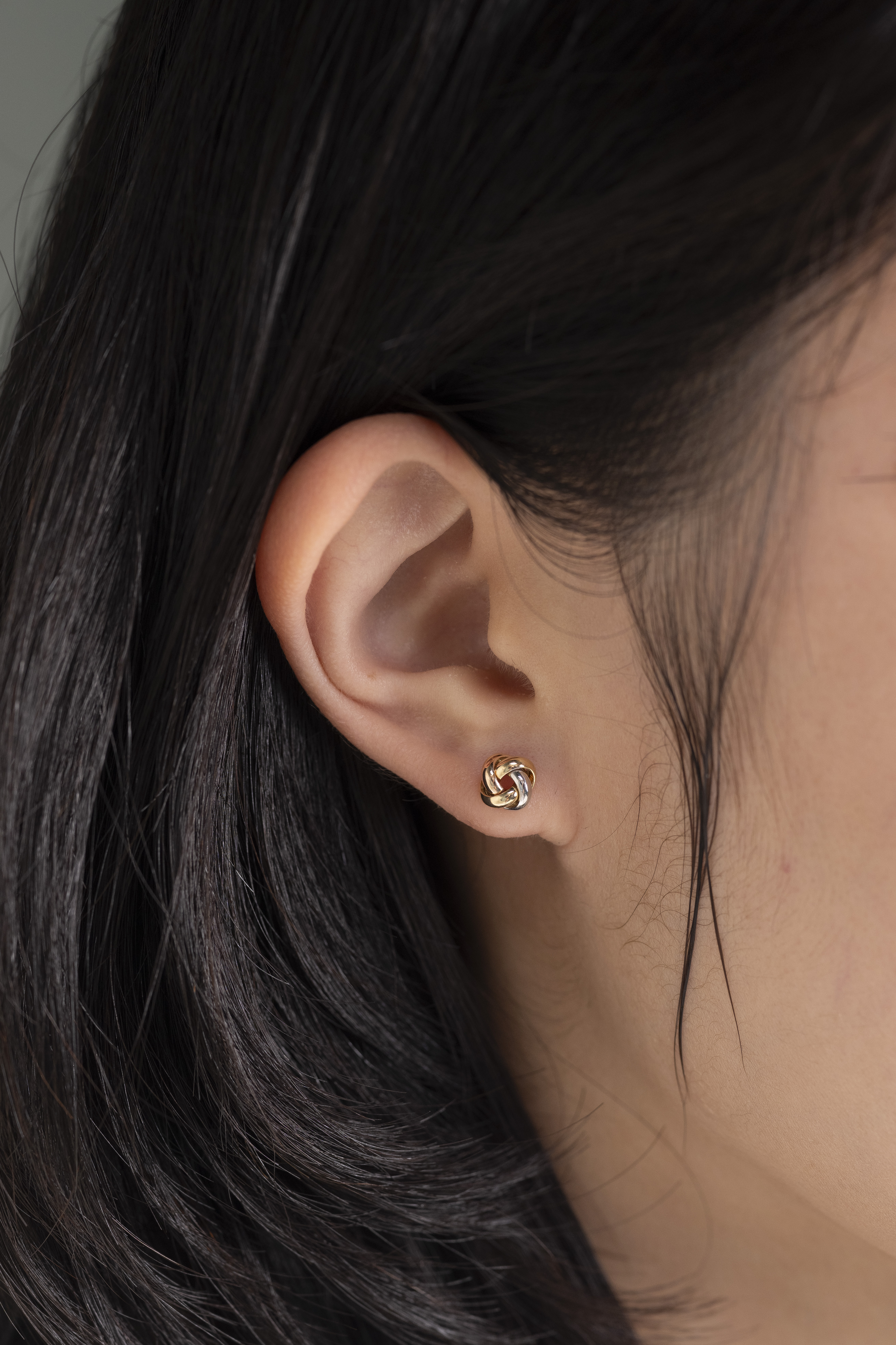 18K Italy Three Tone Earring