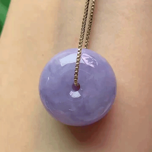 518317 翡翠紫羅蘭平安扣 (19.2mm直徑)