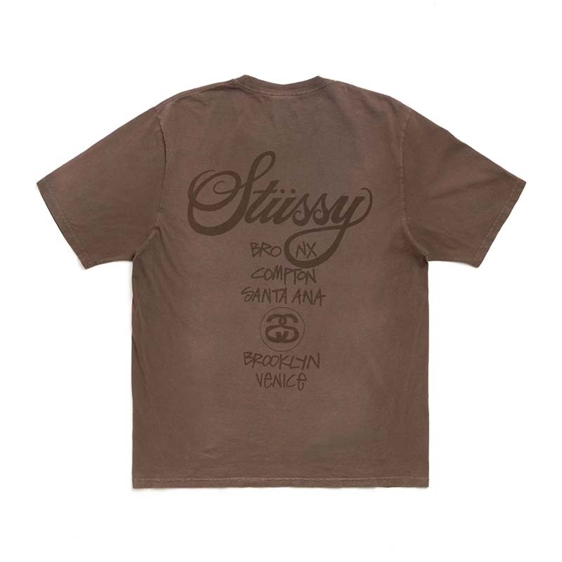 Stussy World Tour Tee 世界巡迴 短袖 咖啡色 3903962SF-FN [台灣現貨]