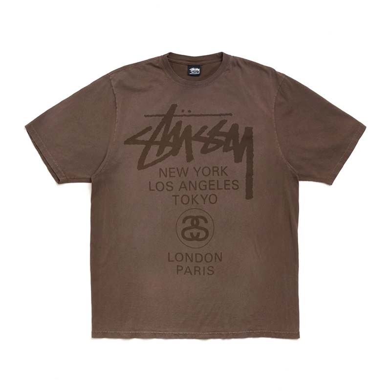 Stussy World Tour Tee 世界巡迴 短袖 咖啡色 3903962SF-FN [台灣現貨]