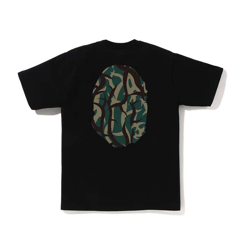 BAPE Trial Camo Big Ape Head Tee 日本製 綠荊棘 猿人 短袖 黑色 1L30110034-BN [台灣現貨]