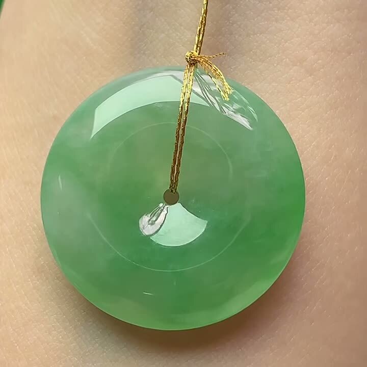 翡翠冰種晴綠平安扣 (26.1mm直徑),天然翡翠A玉, 緬甸玉, Jade, Jadeite