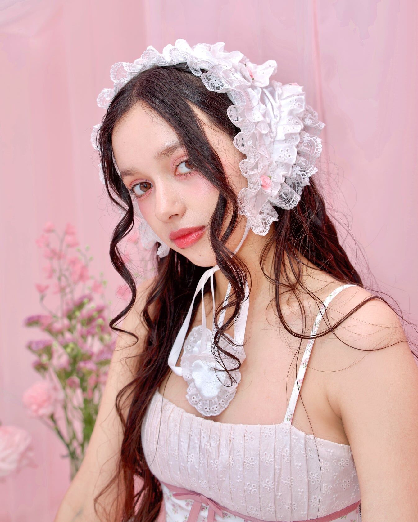 Cherie Lace Head Scarf - White ESN011