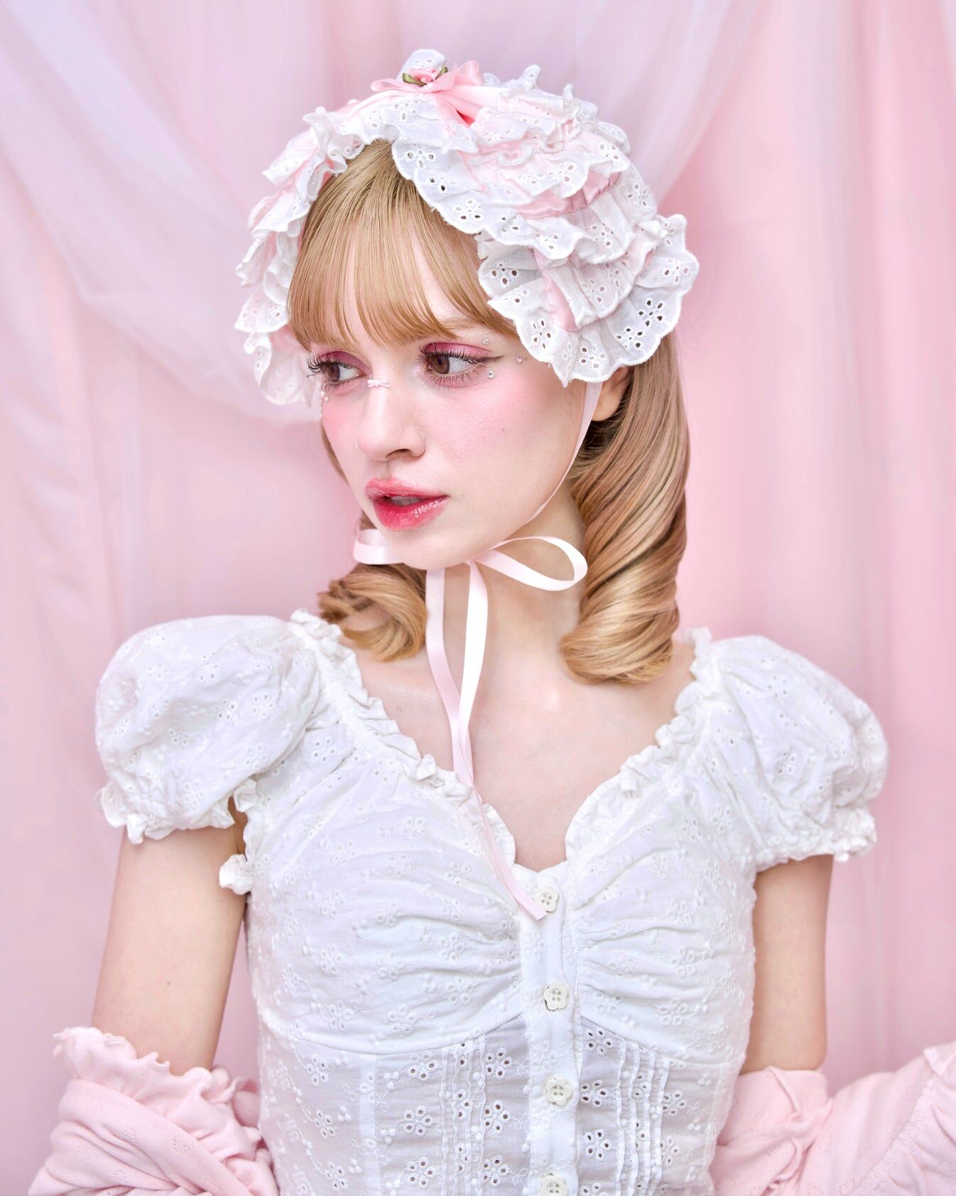 Blushing Petal Puff Headdress - Pink ESN015