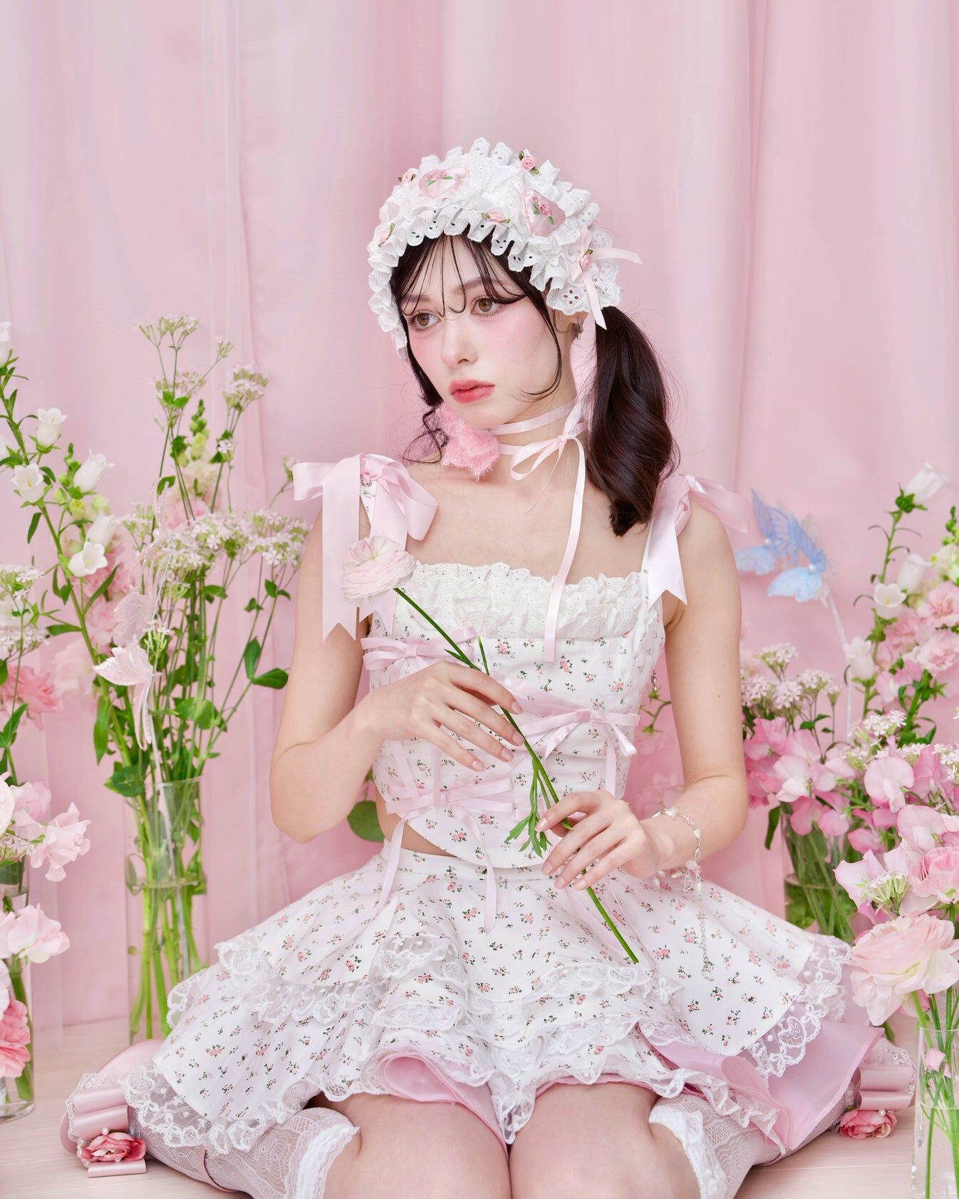 Heartbeat Rose Headdress - Pink ESN016