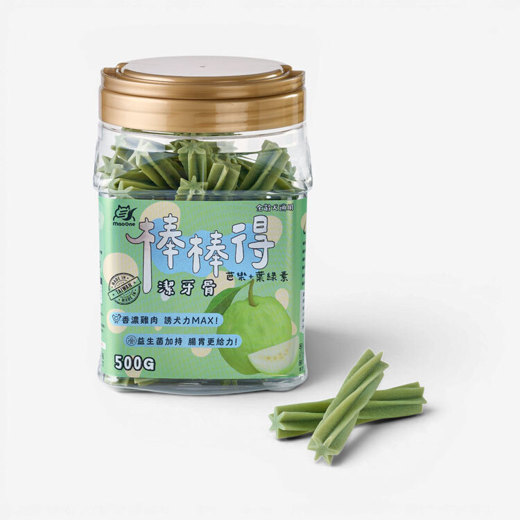 【棒棒得】芭樂+葉綠素｜益生菌潔牙骨-桶裝500g