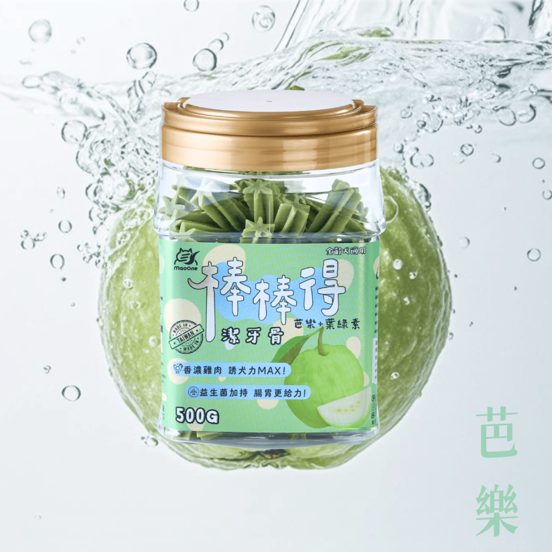 【棒棒得】芭樂+葉綠素｜益生菌潔牙骨-桶裝500g