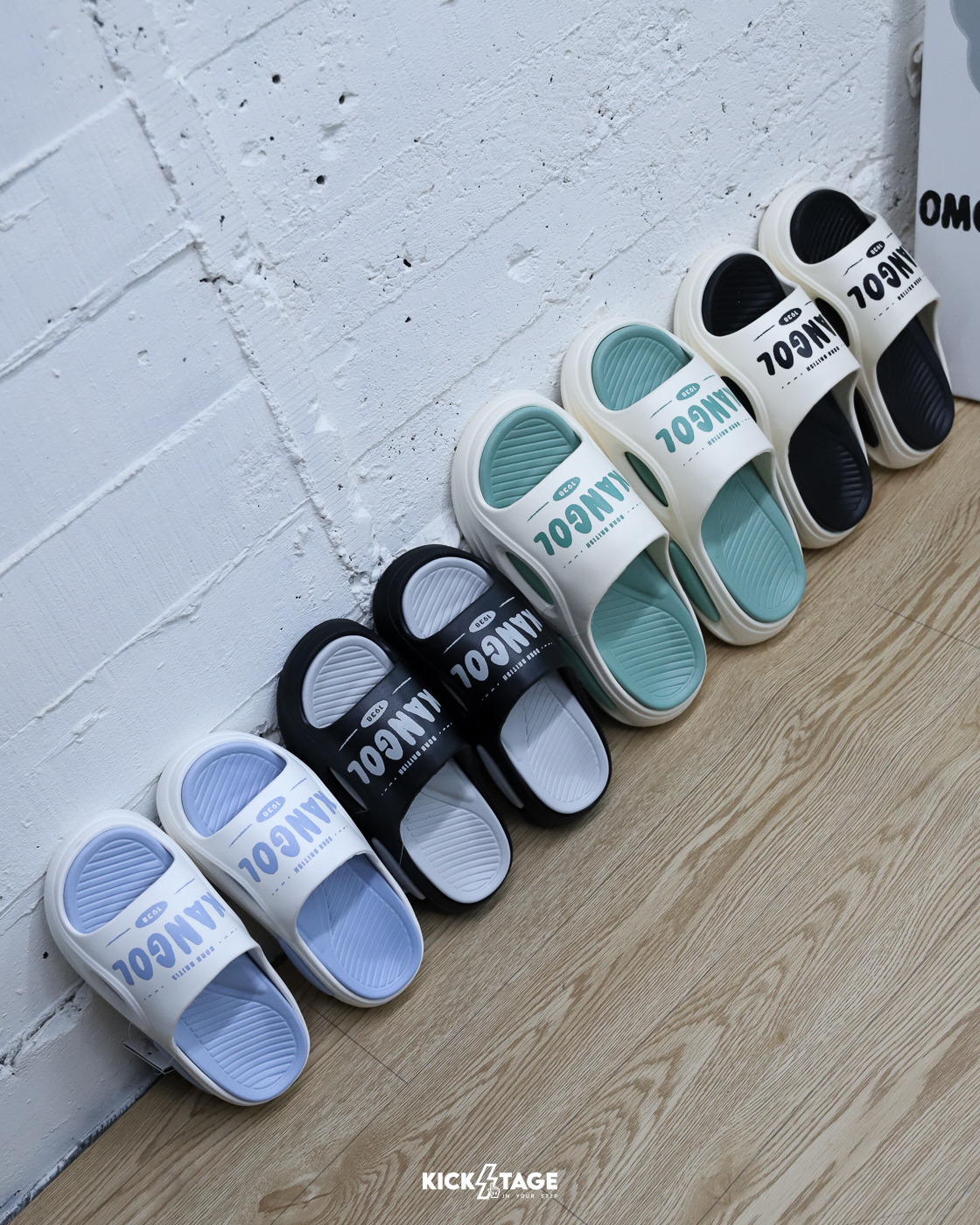 男女鞋 KANGOL SLIPPERS 白色 黑色 淺綠 淺藍 英國 袋鼠 防水 厚底 輕量 彈力 運動 休閒 拖鞋【66251622】