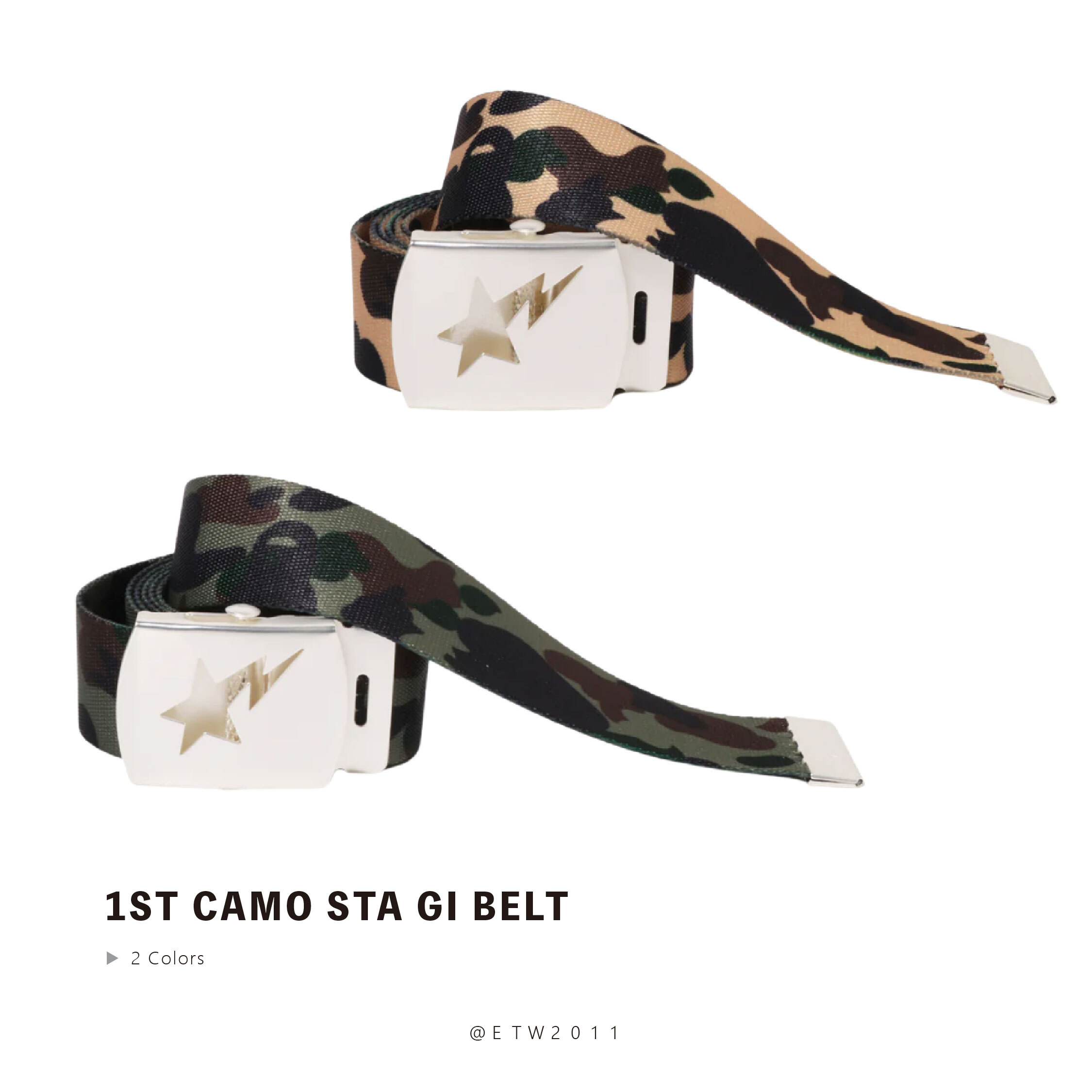 ☆ETW☆【EASY TO WEAR】BAPE 1ST CAMO STA GI BELT 猿人 皮帶 經典 迷彩 帆布腰帶 配件