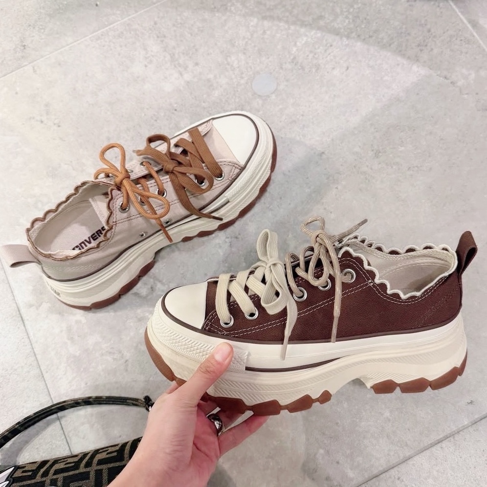 converse trekwave 荷葉花邊小厚底