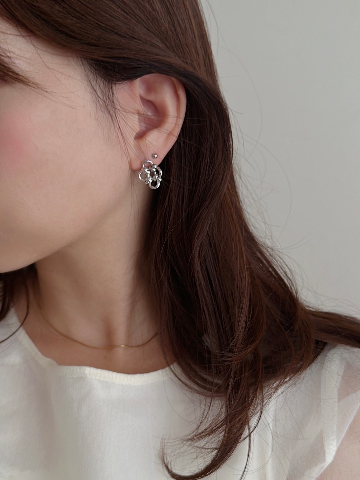 S925 knot clover pierce