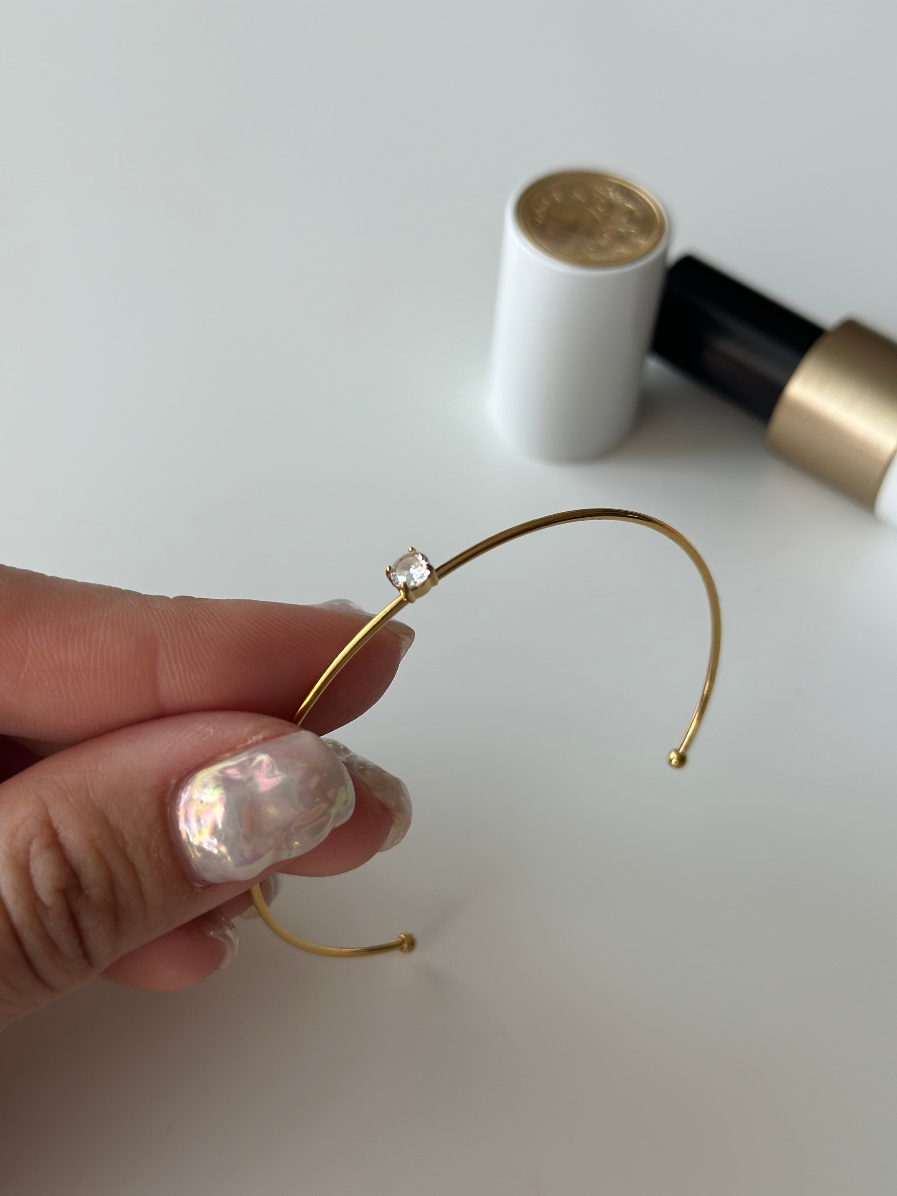 SS one stone bangle