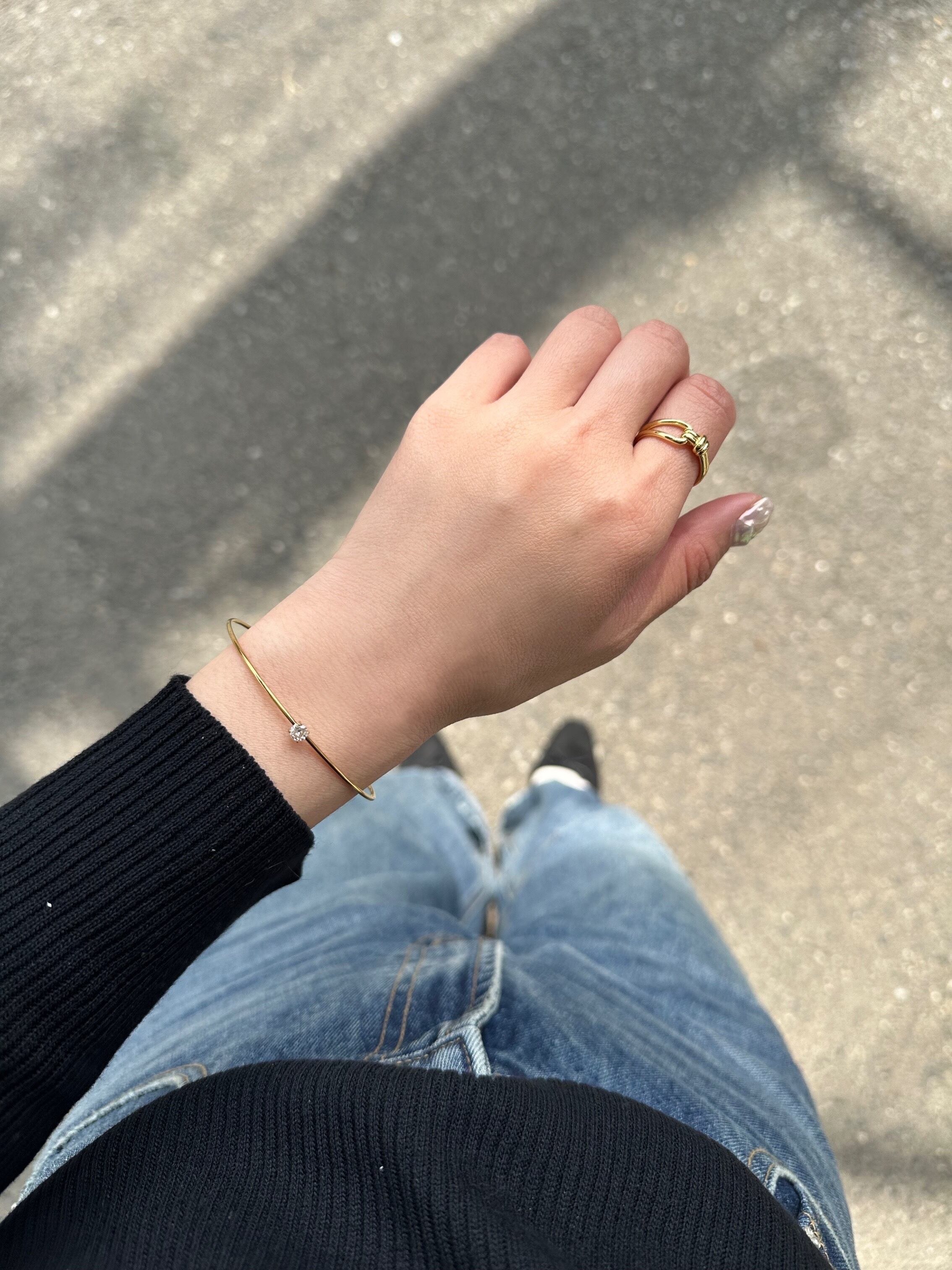 SS one stone bangle