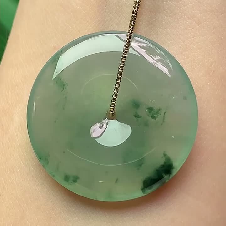 518319 翡翠冰晴底飄花平安扣 (29.7mm直徑)