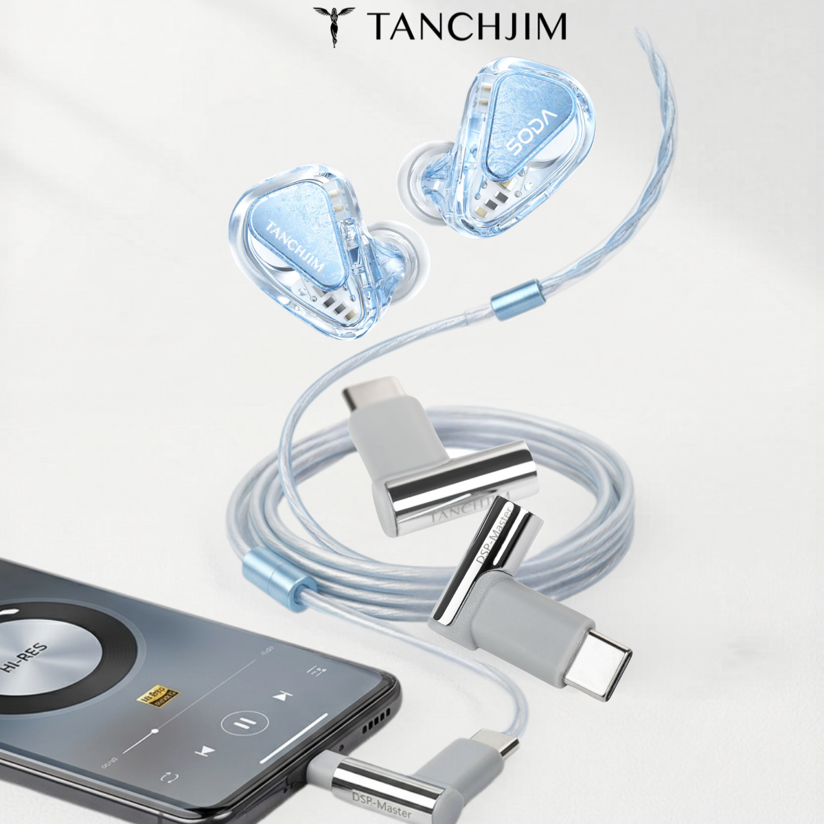 [組合優惠] TANCHJIM SODA 七單元混合入耳式耳機 X DSP Master 高性能解碼 Type-C轉換插頭