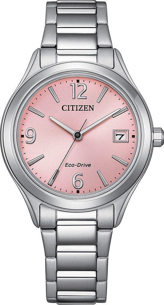 萬年鐘錶 - Citizen 星辰錶 粉色簡約大三針光動能女錶 FE6121-67X 錶徑33.5MM
