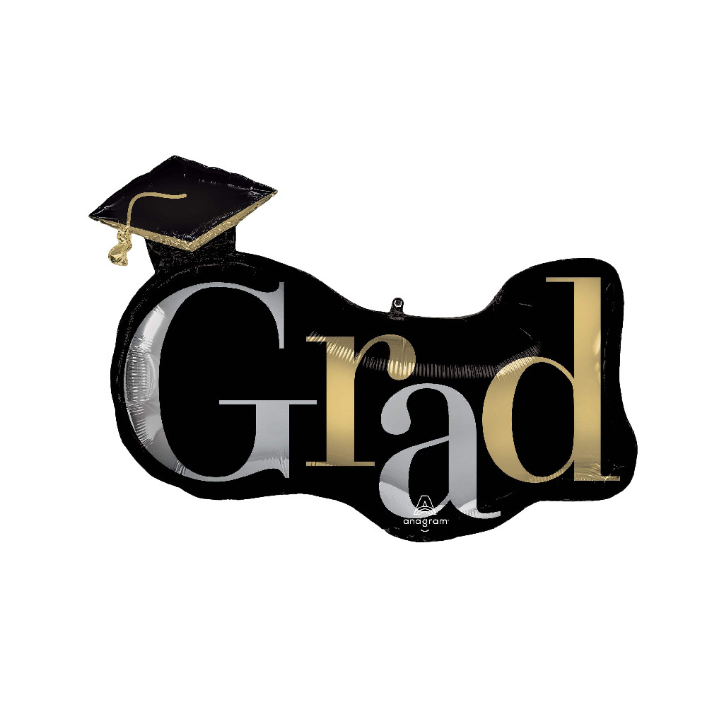 黑金 GRAD 畢業鋁箔氣球