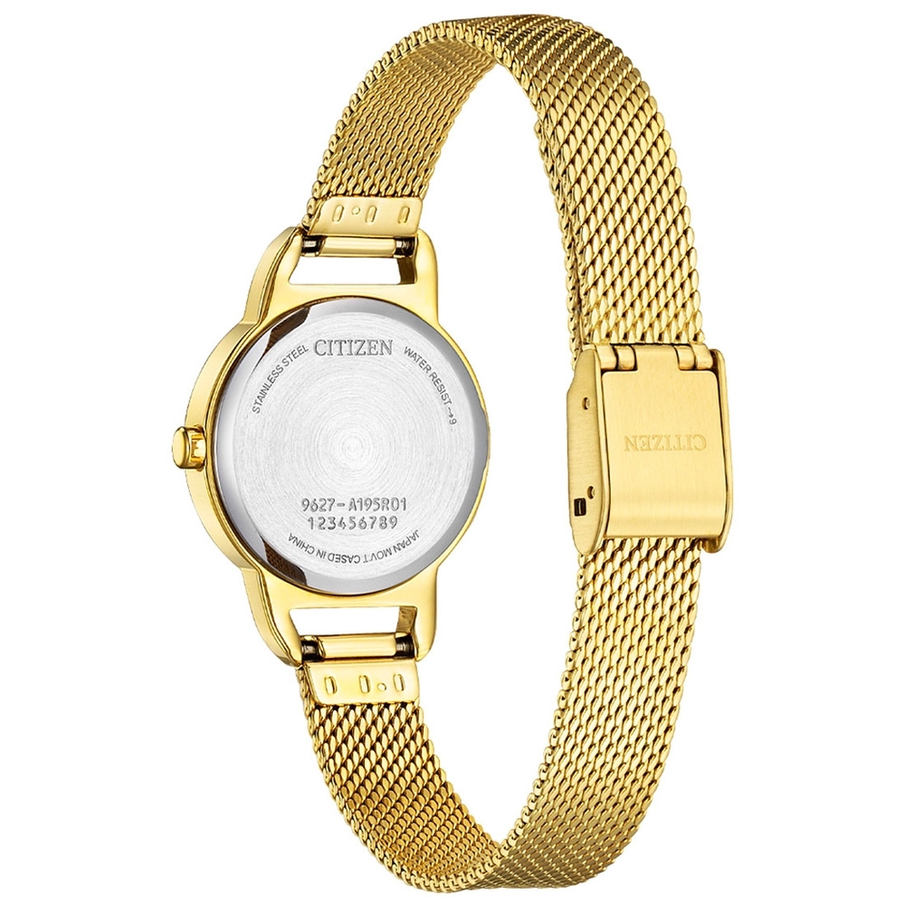 萬年鐘錶 - Citizen 星辰錶 金色簡約大三針米蘭錶帶女錶 EZ7008-58A 錶徑26MM