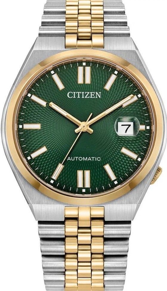 萬年鐘錶 - Citizen 星辰錶 Tsuyosa 60  經典不鏽鋼綠色錶盤自動機械男錶 NK0024-54X 錶徑40MM