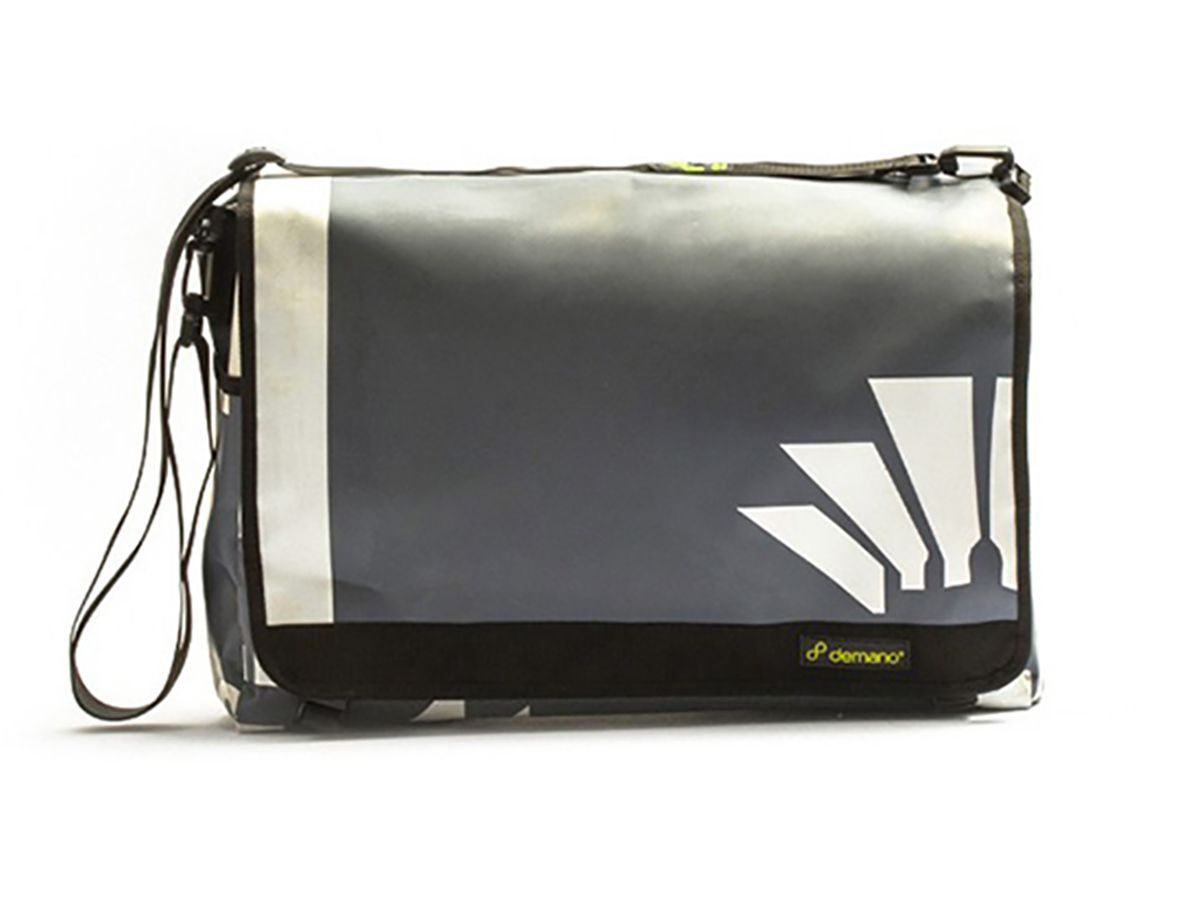 Demano Diagonal Mar Brompton 兩用大型郵差包-藝術(灰白)