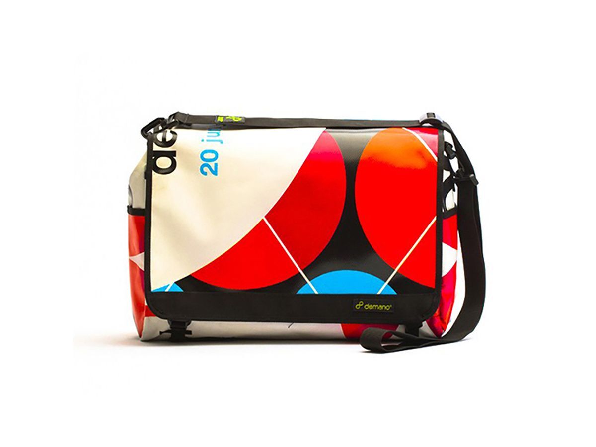 Demano Fontana Brompton 兩用中型郵差包-藝術(紅白)