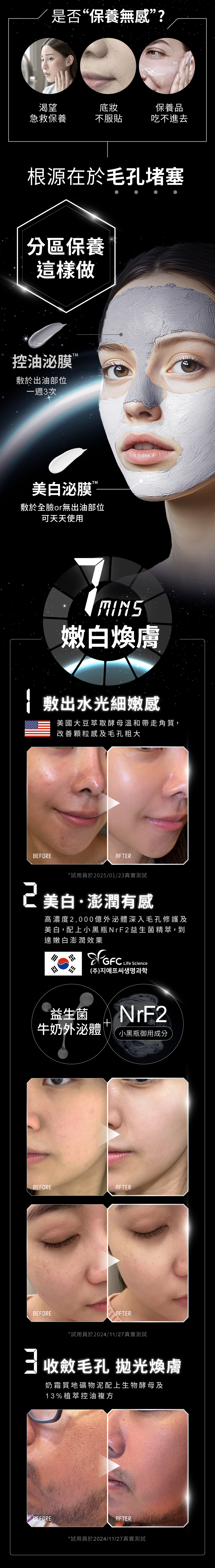 一敷多效高濃度保養成分，高強度嫩白