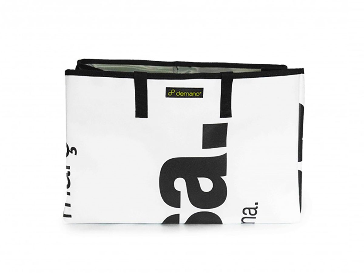 Demano Miramar Brompton 兩用花籃包-文字(黑白)