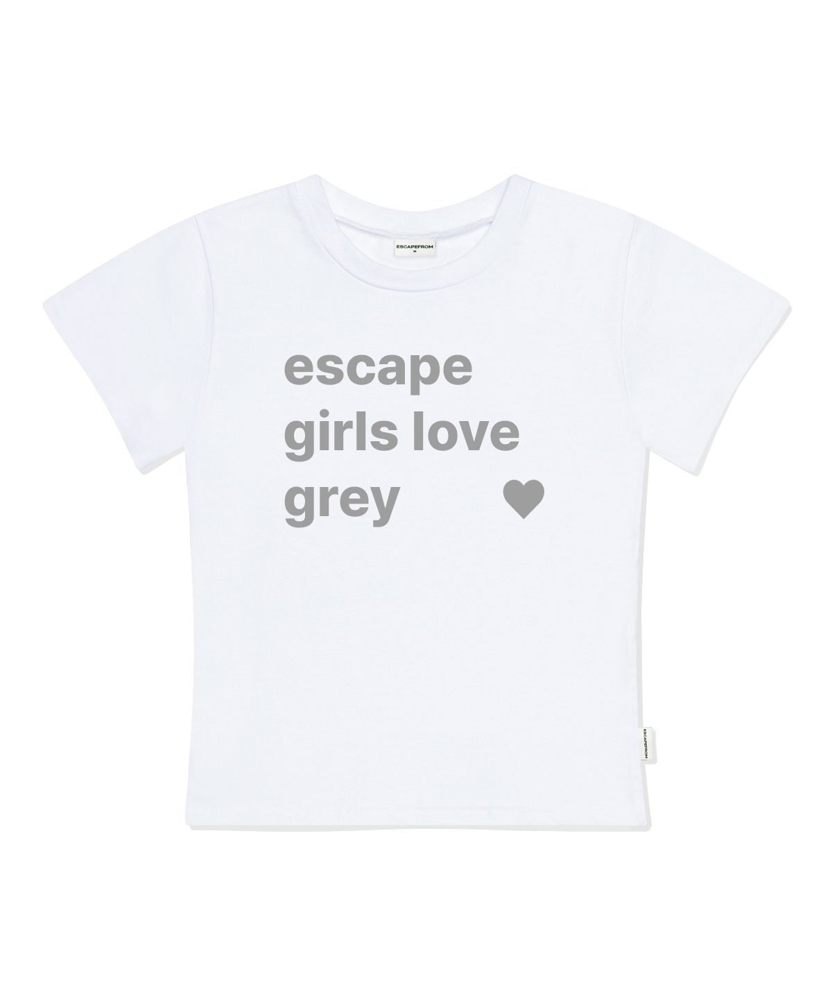 ESCAPEFROM Escape Girl Love Grey 修身短袖T恤 白色 E261STS