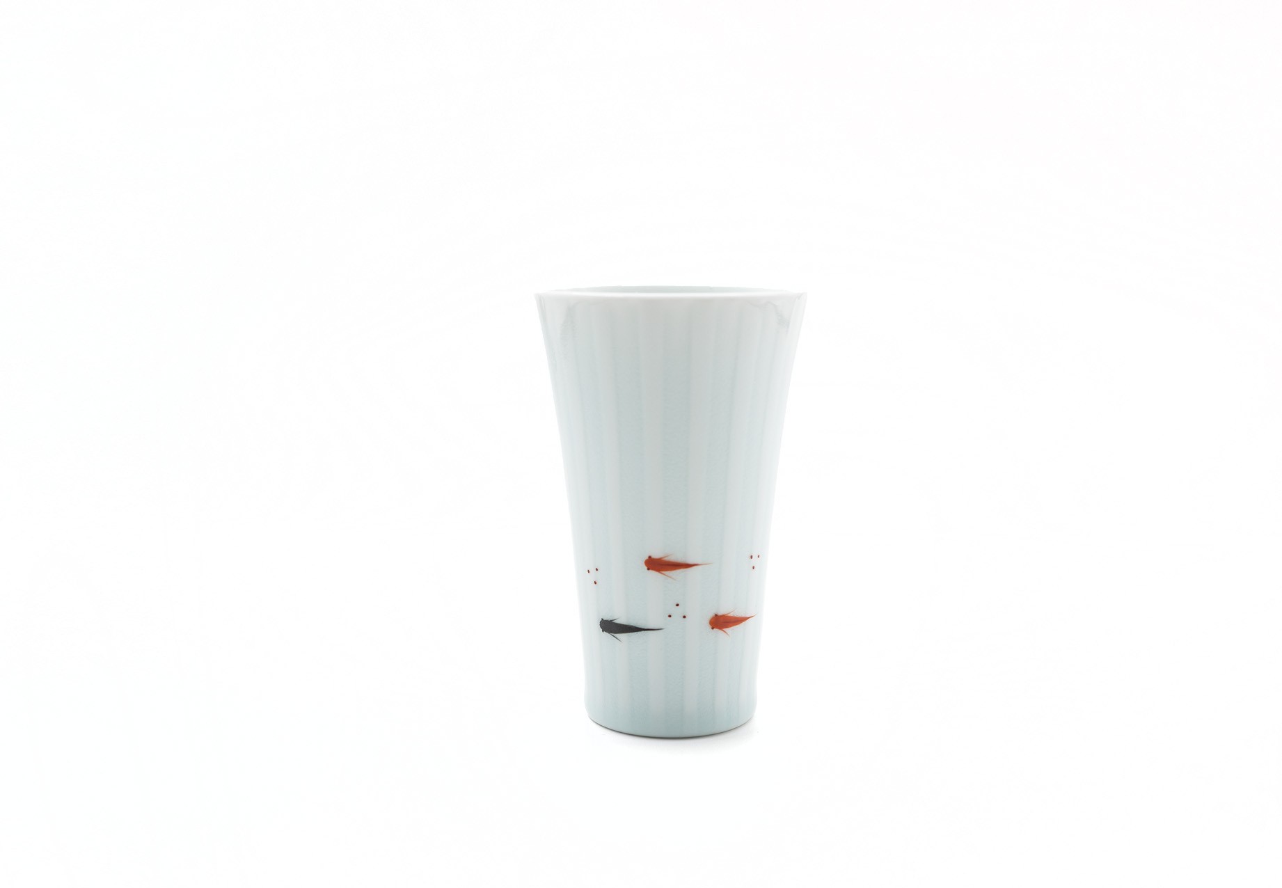 虎仙窯｜青白磁小魚紋十草- 杯 80 ml