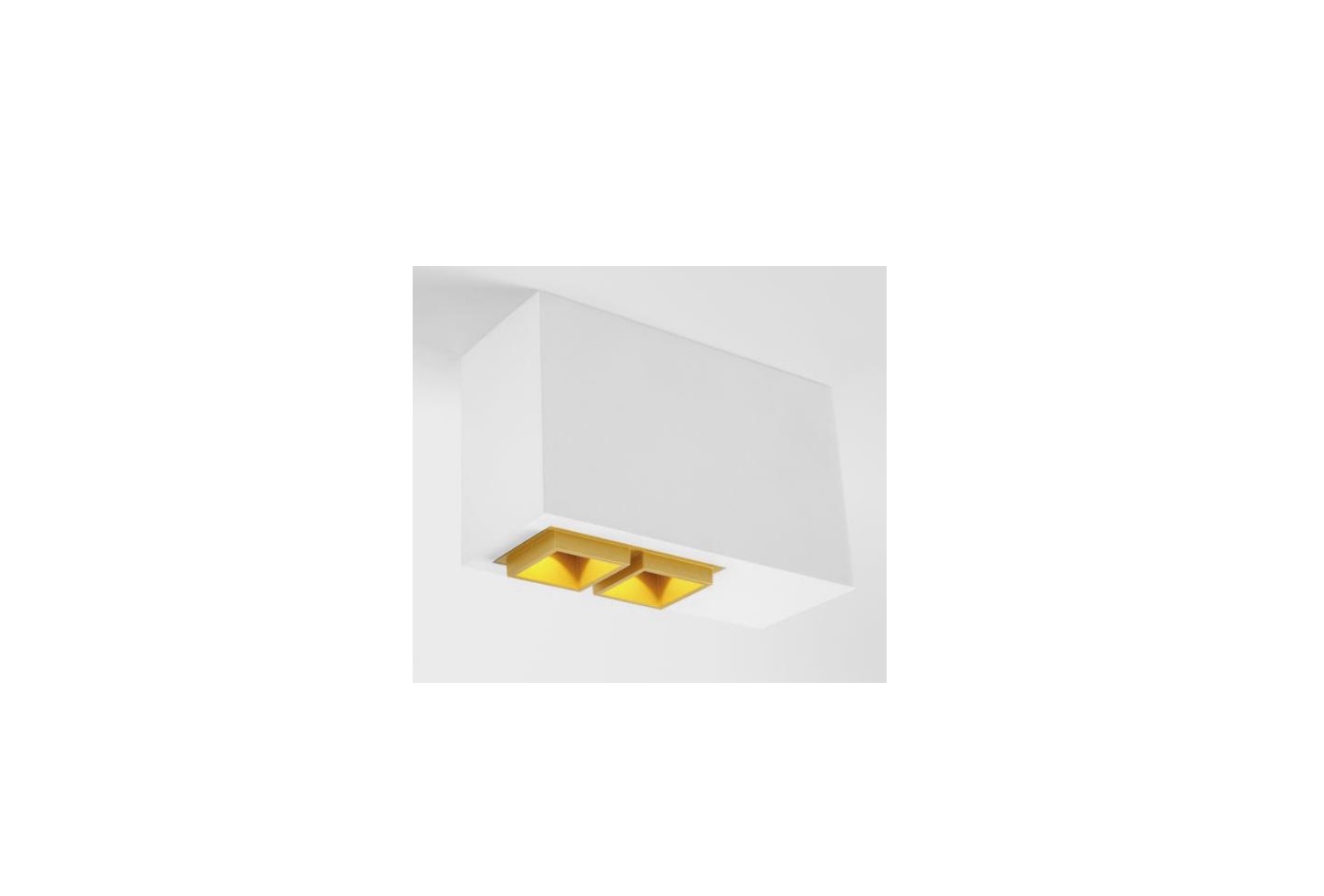 MODULAR QBINI SURFACE MOUNT 14132146 SQUARE OUT GOLD MATT 2X WHITE STRUCTURE IP55 LED 3000K FLOOD DALI-2