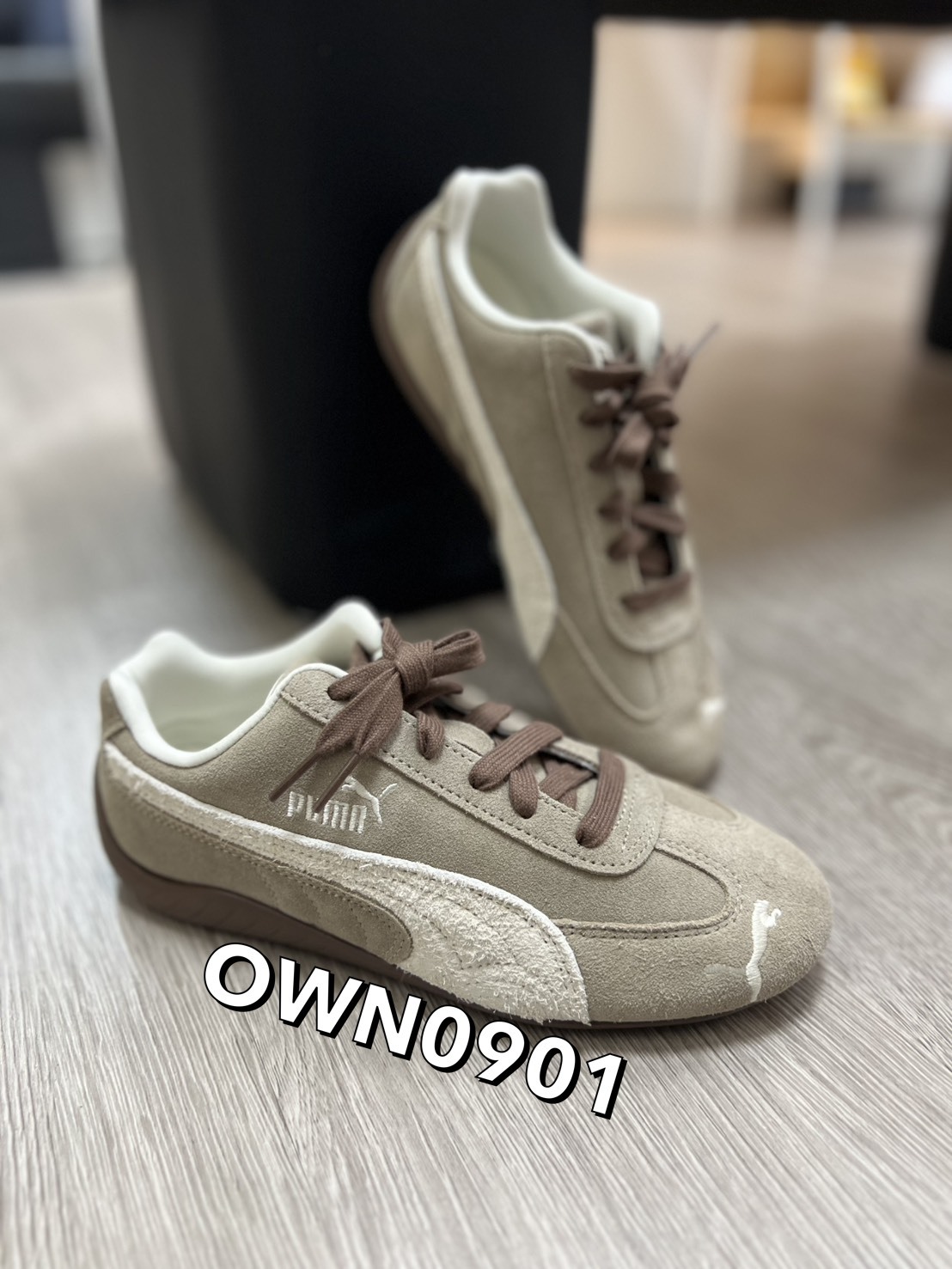【 瑕疵 】PUMA Speedcat 休閒鞋 復古 麂皮 不分男女 灰褐色