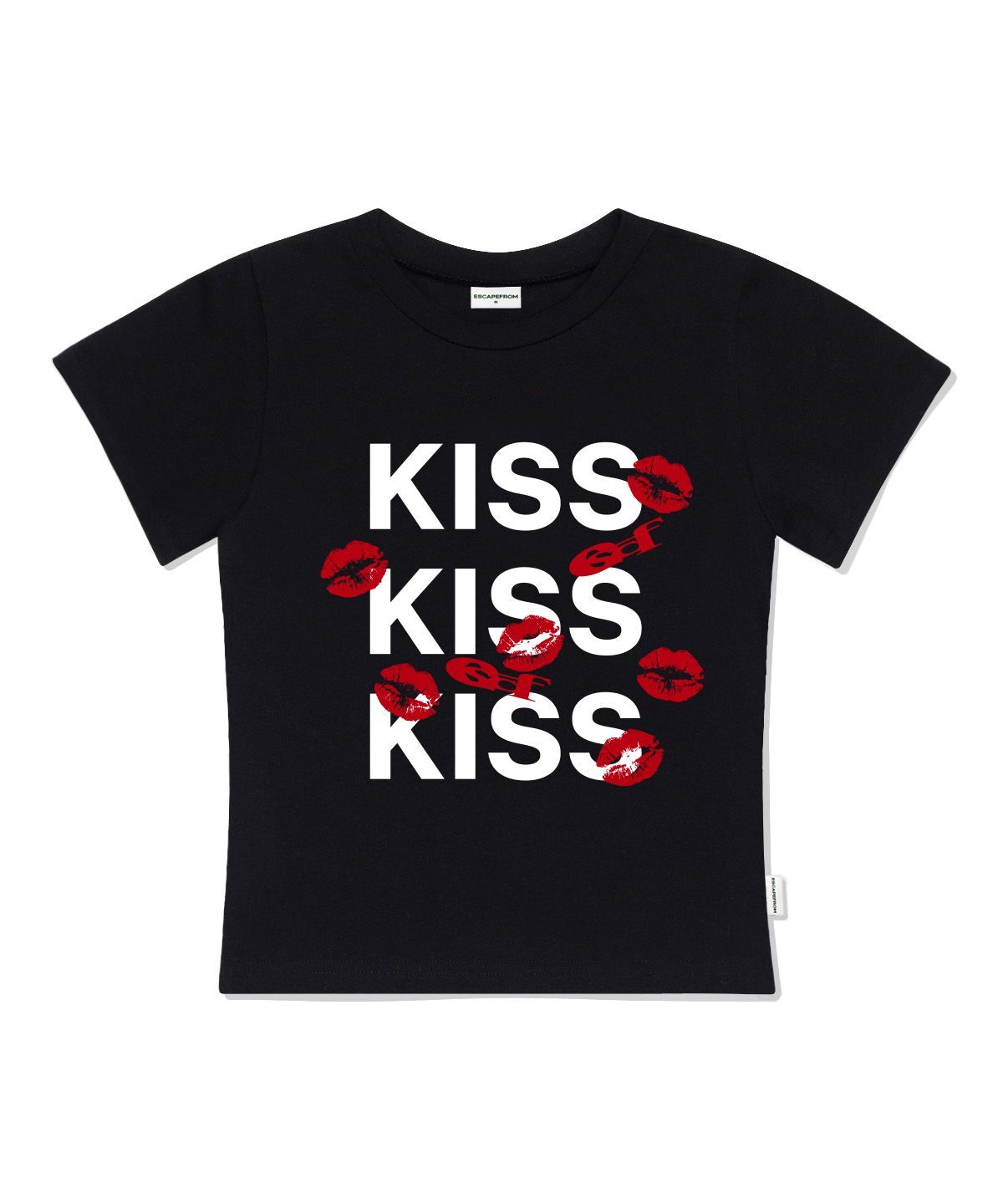 ESCAPEFROM KISS KISS KISS 印花修身短袖T恤 粉紅 E261STS