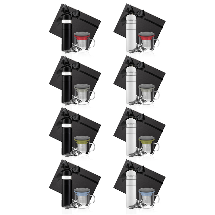 PO: 丹麥泡茶二件禮盒組(隨泡保溫瓶350ml-共4色/泡茶玻璃杯350ml-共4色)