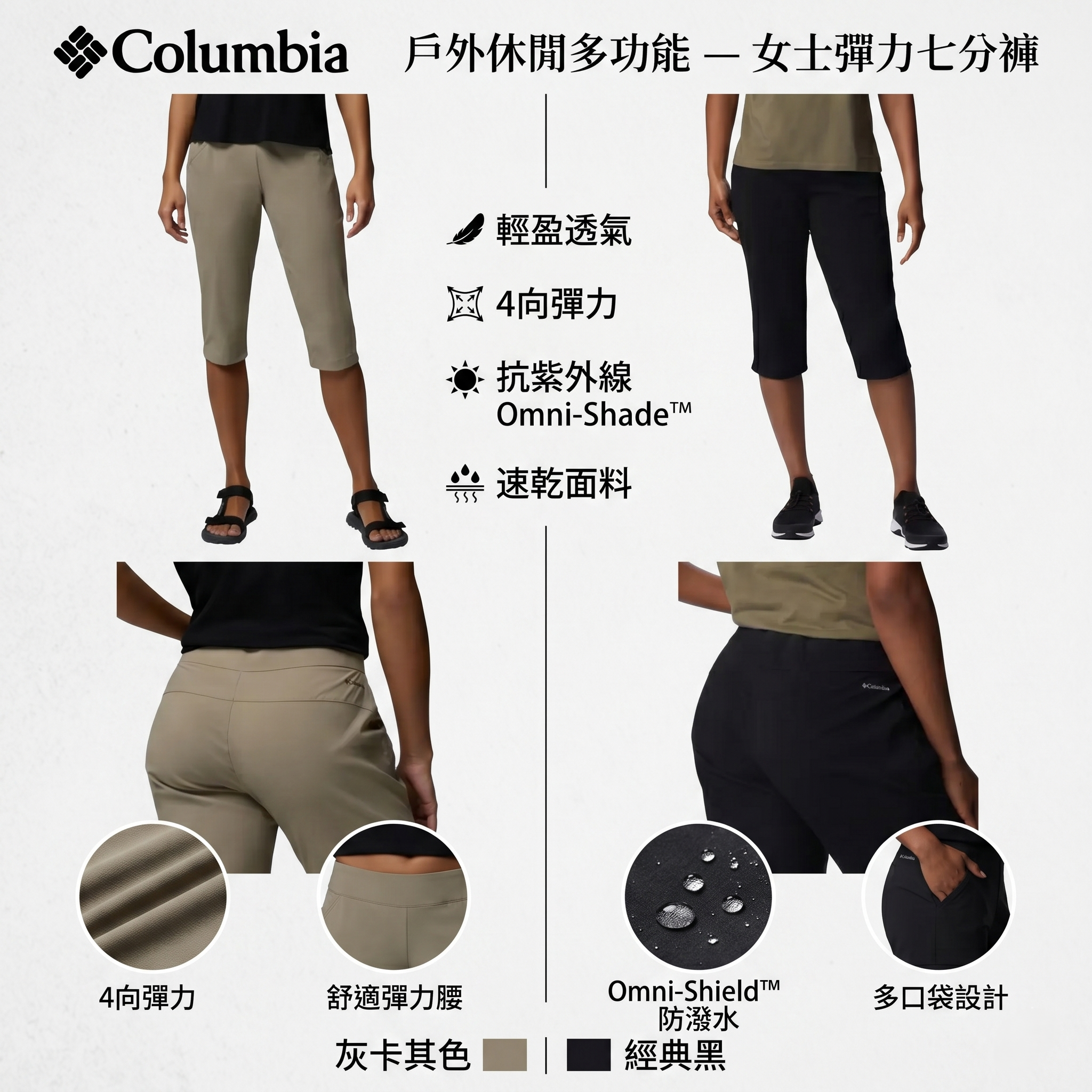 【預購】Columbia H052104 女裝七分休閒褲