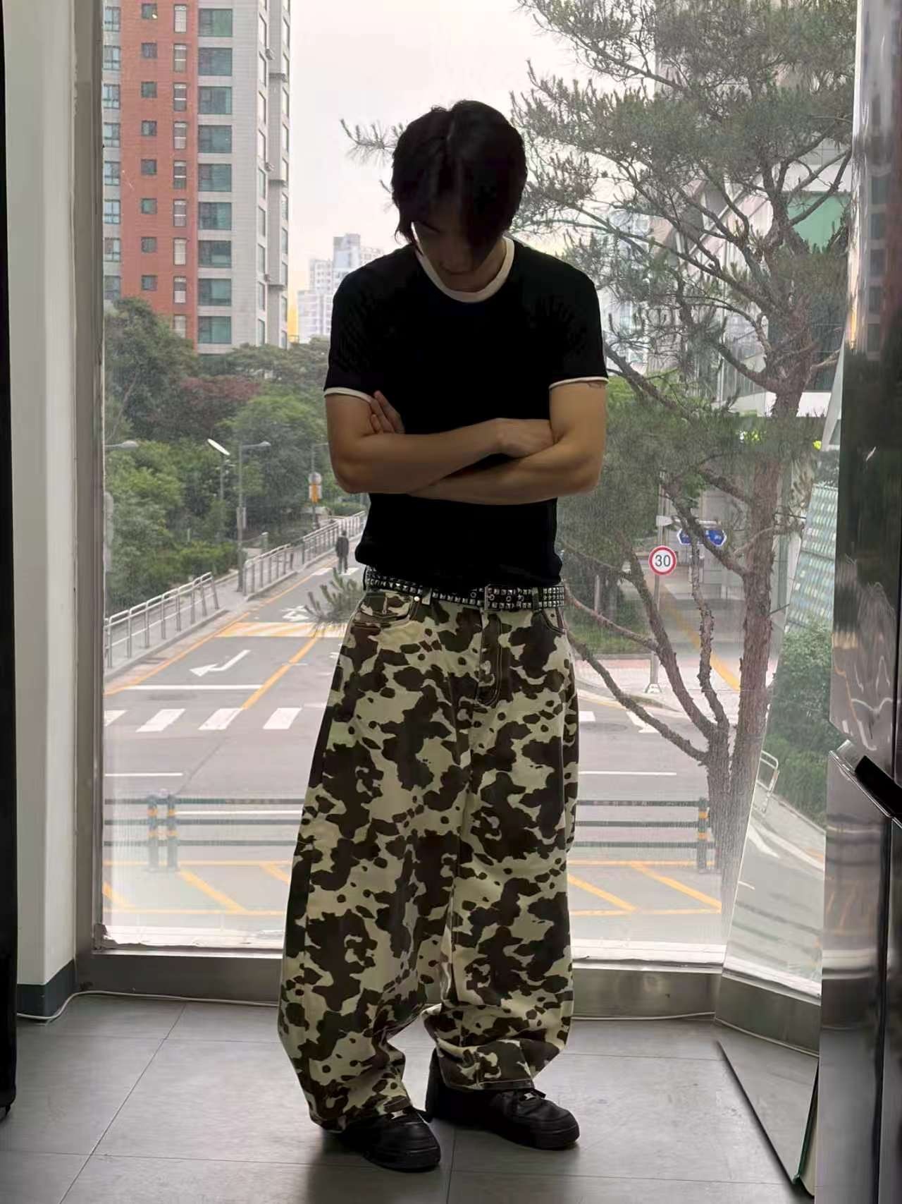 K26 沙丘牛紋繭型丹寧繭褲