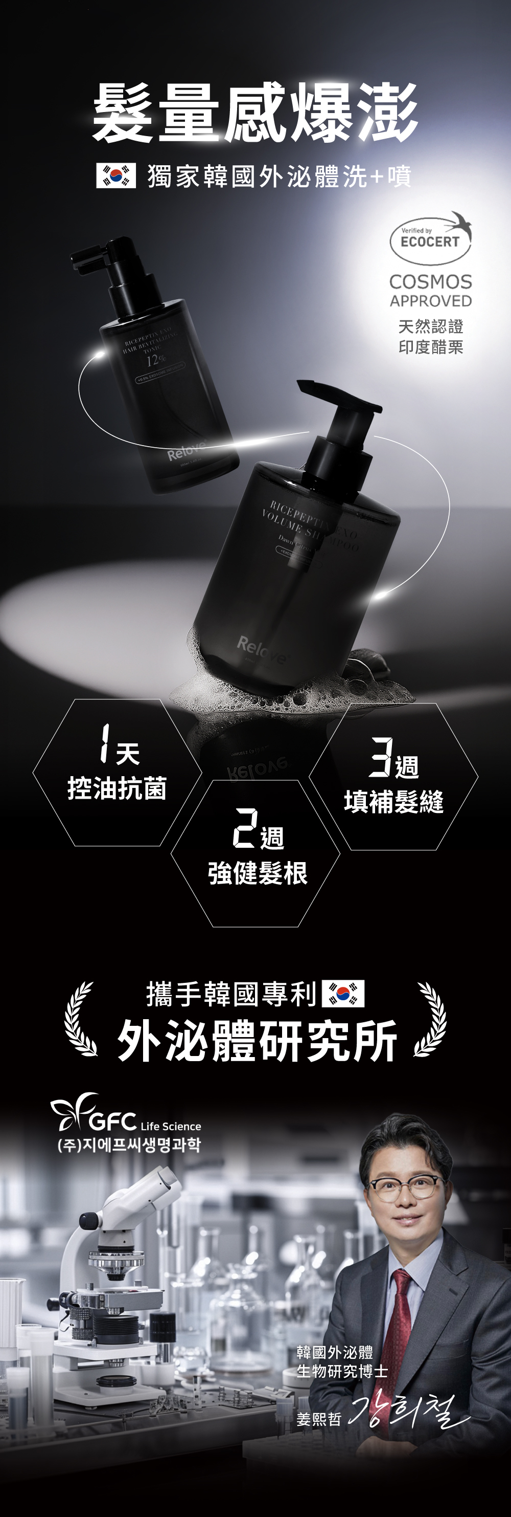 獨家韓國外泌體，2週強韌髮根，洗出濃密髮量